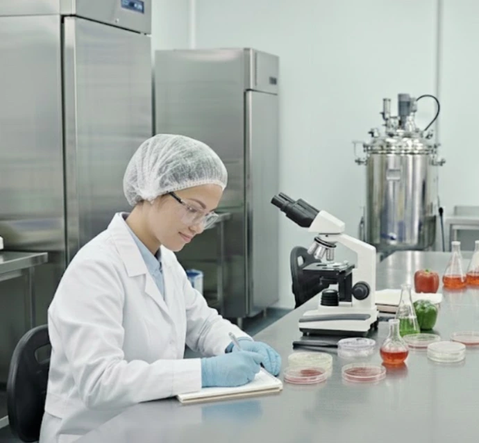 laboratorista trabajando