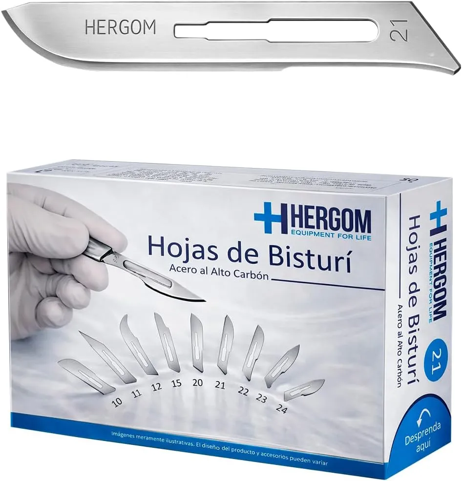 [H10] Hojas para bisturi #10, alto carbon Hergom H10