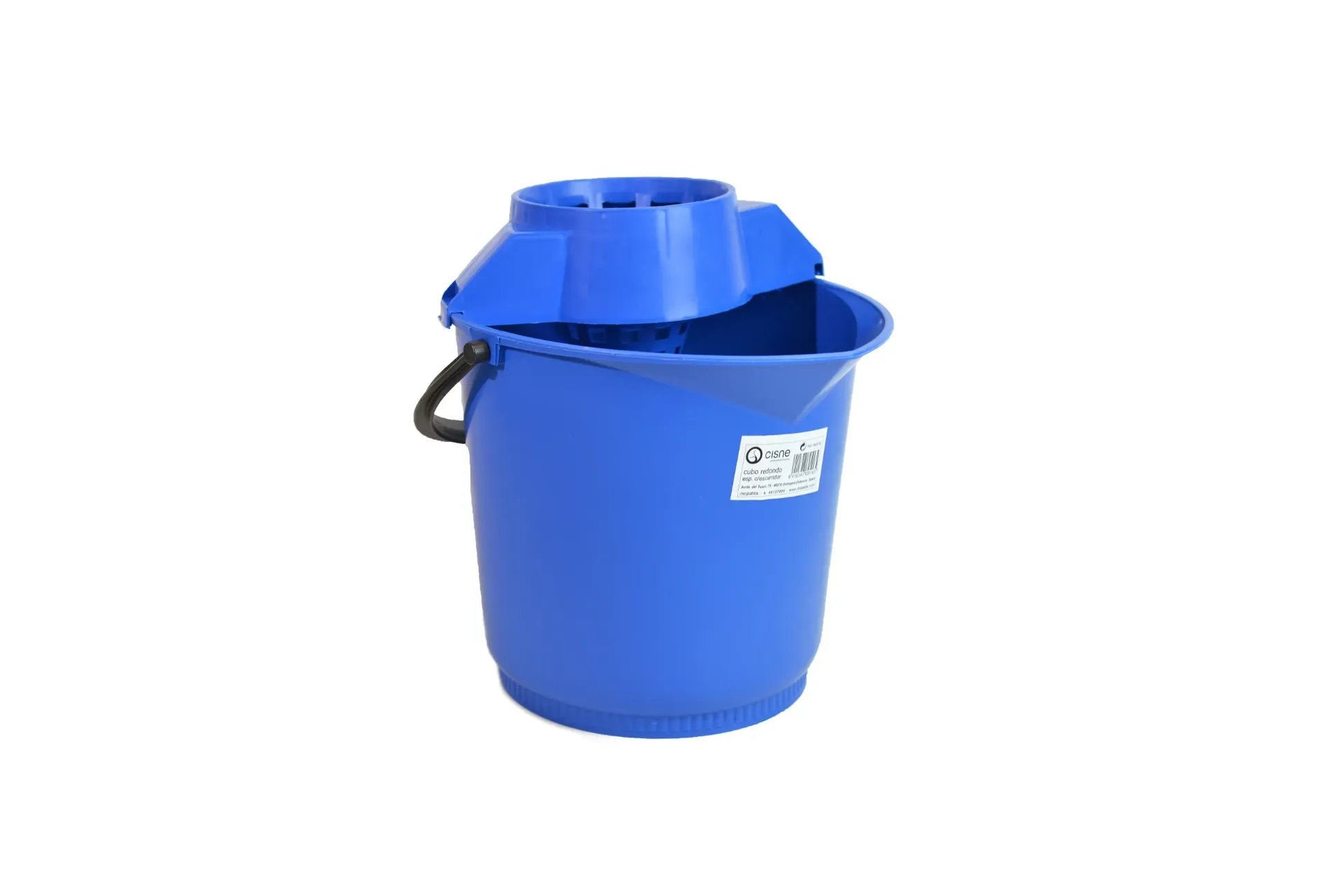 Cubo Redondo con Escurridor Azul