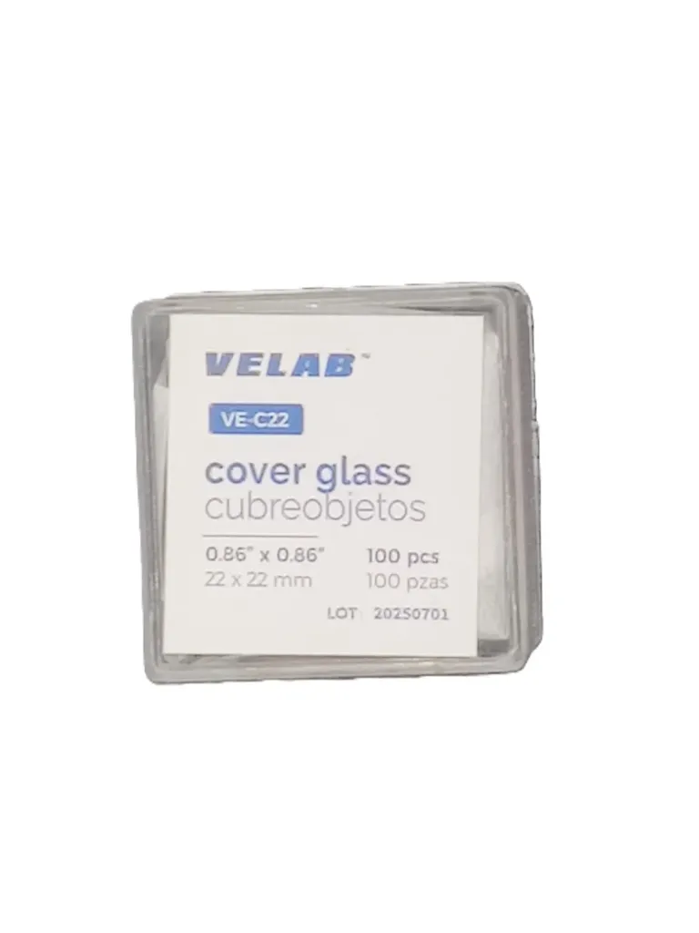 [VE-C22] Cubre objetos 22x22 mm c/100 pzas Velab VE-C22