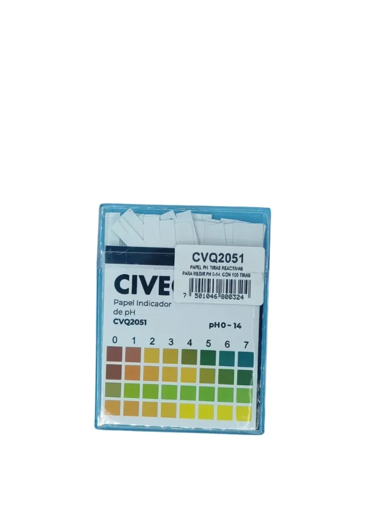 [CVQ 2051] Papel PH tiras reactivas 0-14 c/100 tiras 2051