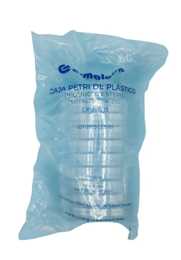 [CRM-7715] Caja petri 90x15 mm de plastico sencilla sin division c/10 pzas.